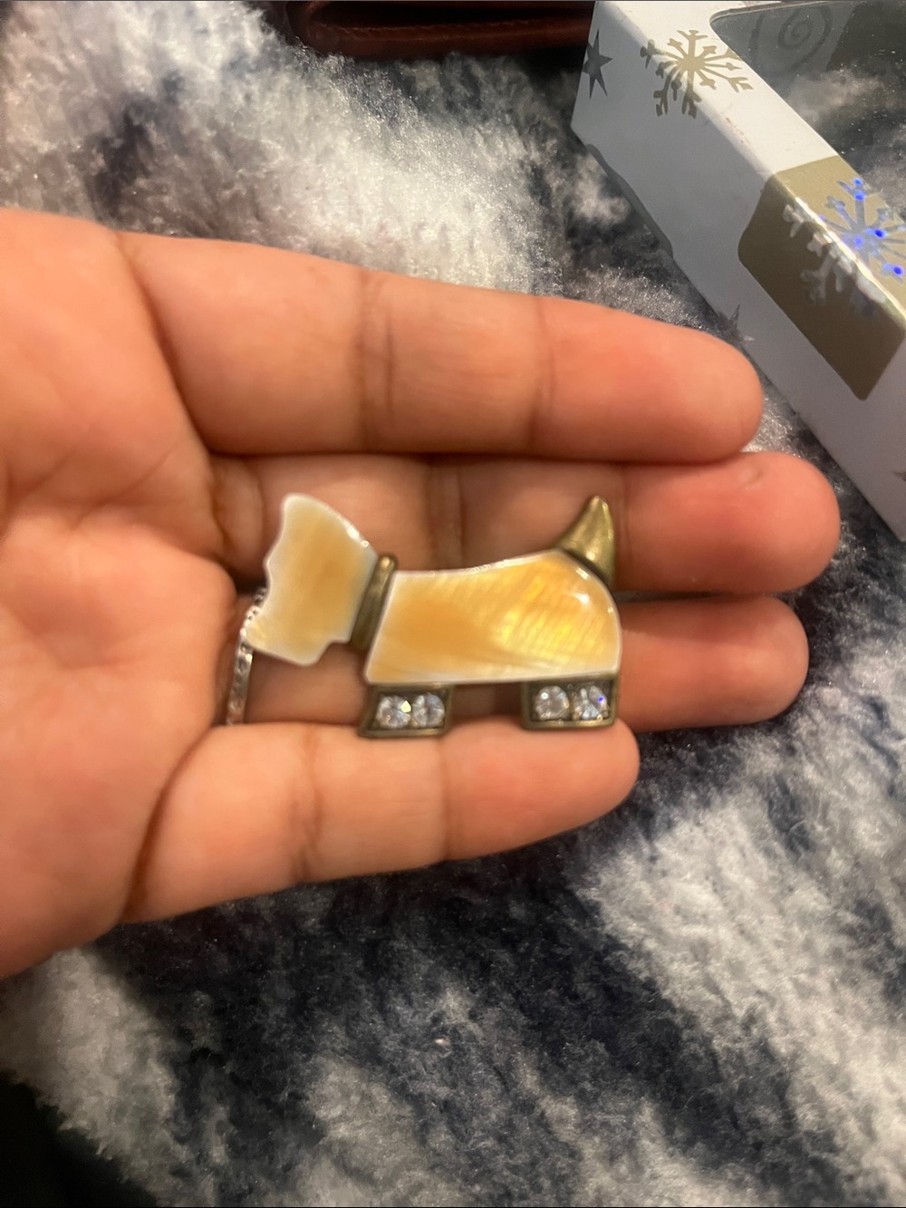 Austrian Crystal, Black Scotty Dog Brooch - Picture 3 of 4